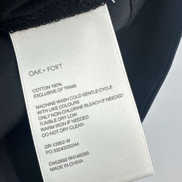 Oak + Fort Black Smocked Poplin Midi Dress Size L - Picture 8 of 9